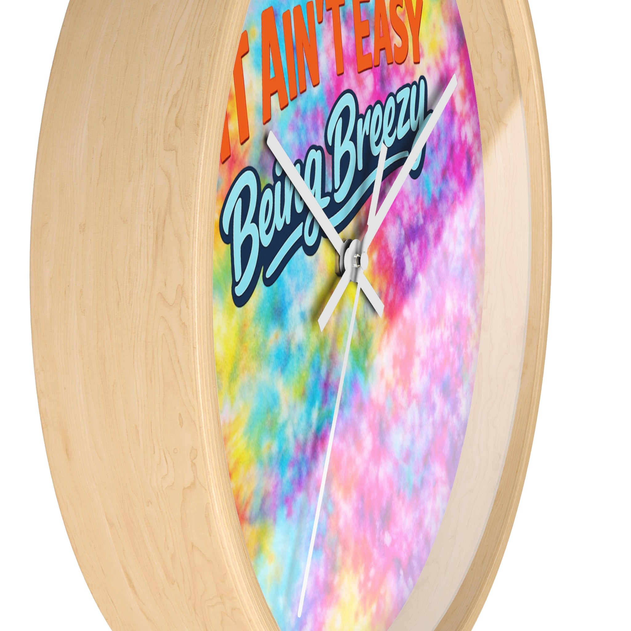 Stay Breezy Tie-Dye Wall Clock 🌈 | Colorful Aesthetic Home Decor